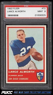 1963 Fleer Football Lance Alworth ROOKIE RC 72 PSA 9 MINT PWCC