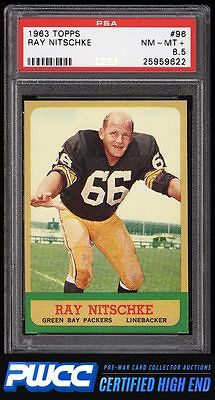 1963 Topps Football Ray Nitschke ROOKIE RC 96 PSA 85 NMMT PWCCHE