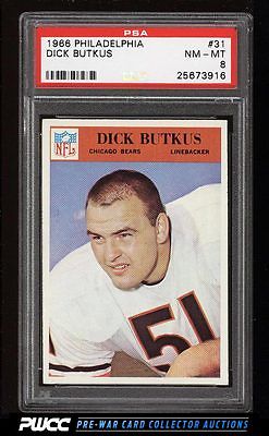 1966 Philadelphia Dick Butkus ROOKIE RC 31 PSA 8 NMMT PWCC