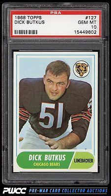 1968 Topps Football Dick Butkus 127 PSA 10 GEM MINT PWCC