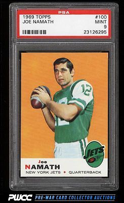 1969 Topps Football Joe Namath 100 PSA 9 MINT PWCC