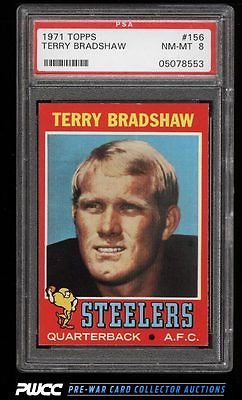 1971 Topps Football Terry Bradshaw ROOKIE RC 156 PSA 8 NMMT PWCC