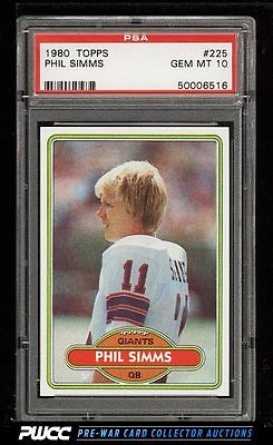 1980 Topps Football Phil Simms ROOKIE RC 225 PSA 10 GEM MINT PWCC