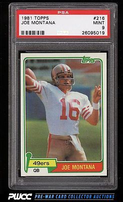 1981 Topps Football Joe Montana ROOKIE RC 216 PSA 9 MINT PWCC