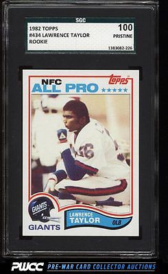 1982 Topps Football Lawrence Taylor ROOKIE RC 434 SGC 100 PRISTINE PWCC