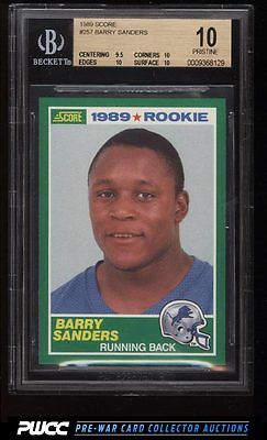 1989 Score Football Barry Sanders ROOKIE RC 257 BGS 10 PRISTINE PWCC