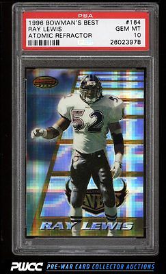 1996 Bowmans Best Atomic Refractor Ray Lewis ROOKIE RC 164 PSA 10 GEM PWCC