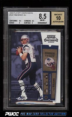 2000 Playoff Contenders Tom Brady ROOKIE RC AUTO 144 BGS 85 NMMT PWCC