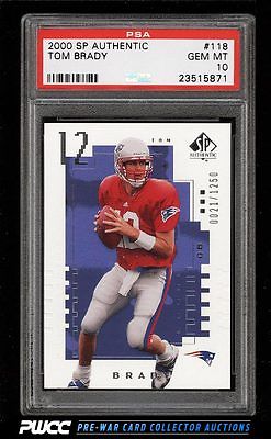 2000 SP Authentic Tom Brady ROOKIE RC 1250 118 PSA 10 GEM MINT PWCC