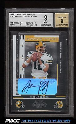 2005 Playoff Contenders Aaron Rodgers ROOKIE RC AUTO 101 BGS 9 MINT PWCC