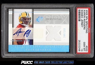 2005 SPx SPxciting Signed Jersey Aaron Rodgers RC AUTO PATCH 250 PSA 10 PWCC