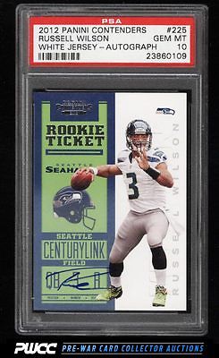 2012 Panini Contenders White Russell Wilson ROOKIE RC AUTO 225 PSA 10 PWCC