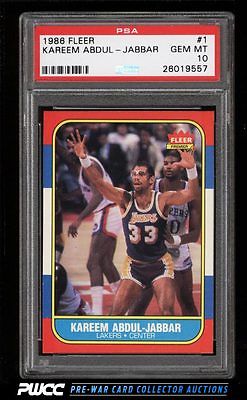 1986 Fleer Basketball SETBREAK Kareem AbdulJabbar 1 PSA 10 GEM MINT PWCC