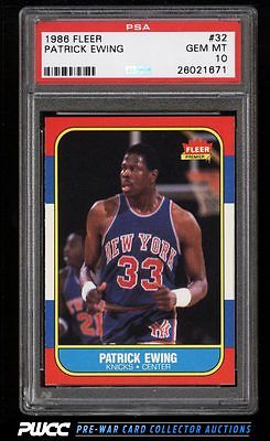 1986 Fleer Basketball SETBREAK Patrick Ewing ROOKIE RC 32 PSA 10 GEM MT PWCC