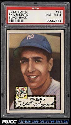 1952 Topps SETBREAK Phil Rizzuto BLACK BACK 11 PSA 8 NMMT PWCC