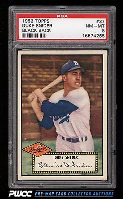 1952 Topps SETBREAK Duke Snider BLACK BACK 37 PSA 8 NMMT PWCC