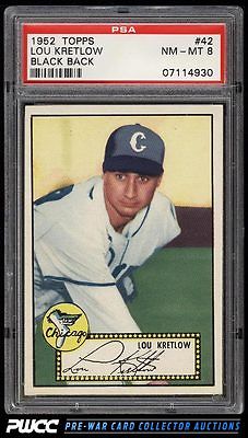 1952 Topps SETBREAK Lou Kretlow BLACK BACK 42 PSA 8 NMMT PWCC