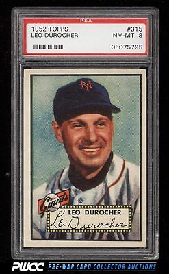 1952 Topps SETBREAK Leo Durocher 315 PSA 8 NMMT PWCC