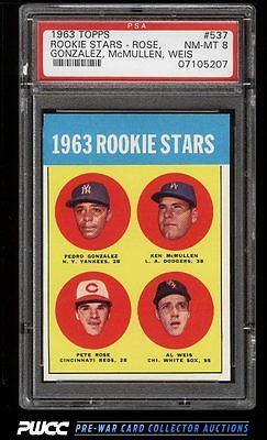 1963 Topps SETBREAK Pete Rose ROOKIE RC 537 PSA 8 NMMT PWCC