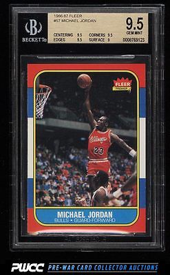 1986 Fleer Basketball SETBREAK Michael Jordan ROOKIE RC 57 BGS 95 GEM PWCC