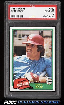 1981 Topps Pete Rose 180 PSA 10 GEM MINT PWCC