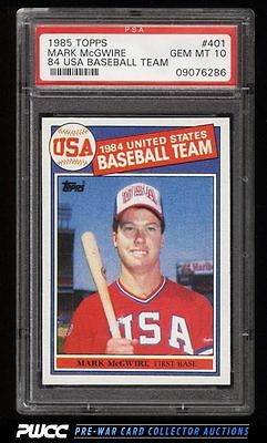 1985 Topps USA Baseball Team Mark McGwire ROOKIE RC 401 PSA 10 GEM MINT PWCC