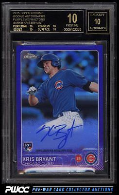 2015 Topps Chrome Purple Refractor Kris Bryant ROOKIE RC AUTO 250 BGS 10 PWCC