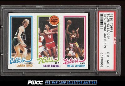 1980 Topps Basketball Larry Bird  Magic Johnson ROOKIE RC PSA 8 NMMT PWCC