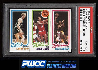 1980 Topps Basketball Larry Bird  Magic Johnson ROOKIE RC PSA 8 NMMT PWCCHE