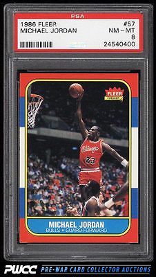 1986 Fleer Basketball Michael Jordan ROOKIE RC 57 PSA 8 NMMT PWCC