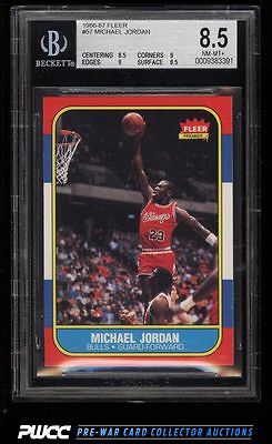 1986 Fleer Basketball Michael Jordan ROOKIE RC 57 BGS 85 NMMT PWCC