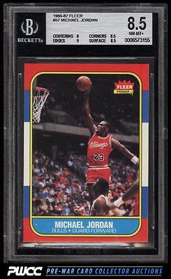 1986 Fleer Basketball Michael Jordan ROOKIE RC 57 BGS 85 NMMT PWCC