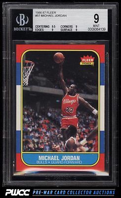 1986 Fleer Basketball Michael Jordan ROOKIE RC 57 BGS 9 MINT PWCC