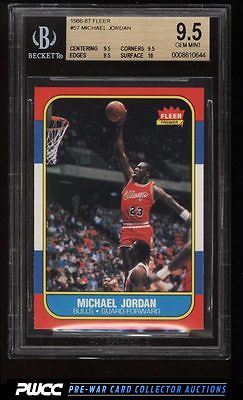 1986 Fleer Basketball Michael Jordan ROOKIE RC 57 BGS 95 GEM MINT PWCC