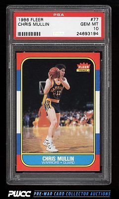 1986 Fleer Basketball Chris Mullin ROOKIE RC 77 PSA 10 GEM MINT PWCC