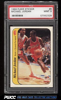 1986 Fleer Sticker Michael Jordan ROOKIE RC 8 PSA 9 MINT PWCC