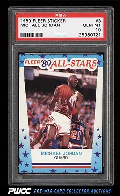 1989 Fleer Sticker Michael Jordan 3 PSA 10 GEM MINT PWCC