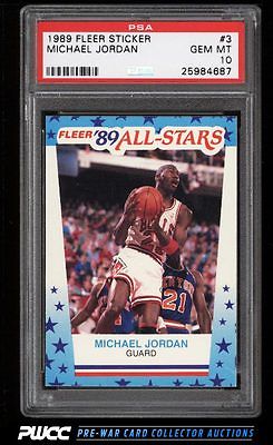 1989 Fleer Sticker Michael Jordan 3 PSA 10 GEM MINT PWCC