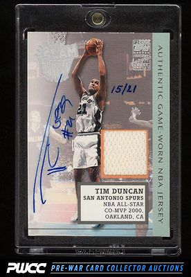 2002 Topps Slam Duncan GameWorn Jersey Tim Duncan AUTO PATCH 21 SDA5 PWCC