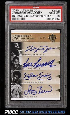 2010 Ultimate Collection Michael Jordan Erving Russell AUTO 15 PSA 10 PWCC