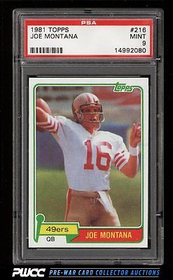 1981 Topps Football Joe Montana ROOKIE RC 216 PSA 9 MINT PWCC