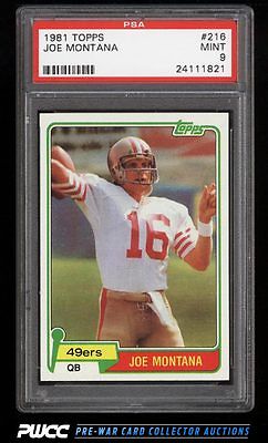 1981 Topps Football Joe Montana ROOKIE RC 216 PSA 9 MINT PWCC