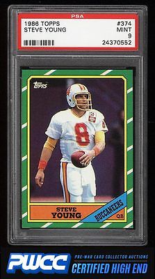 1986 Topps Football Steve Young ROOKIE RC 374 PSA 9 MINT PWCCHE