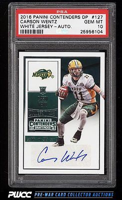 2016 Panini Contenders Carson Wentz ROOKIE RC AUTO 127 PSA 10 GEM MINT PWCC