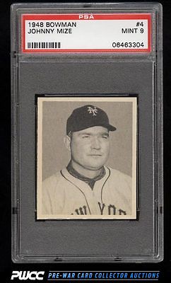 1948 Bowman Johnny Mize 4 PSA 9 MINT PWCC