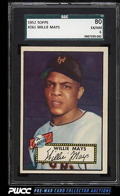 1952 Topps Willie Mays 261 SGC 680 EXMT PWCC