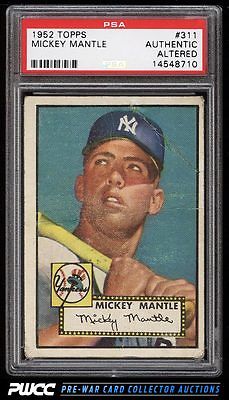 1952 Topps Mickey Mantle 311 PSA AUTH Altered PWCC