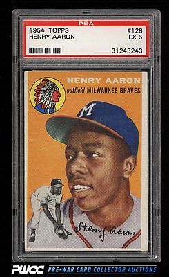 1954 Topps Hank Aaron ROOKIE RC 128 PSA 5 EX PWCC