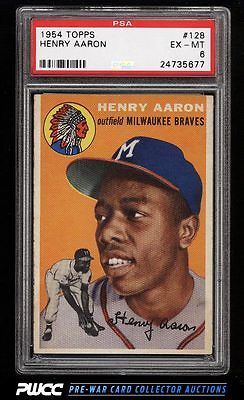 1954 Topps Hank Aaron ROOKIE RC 128 PSA 6 EXMT PWCC