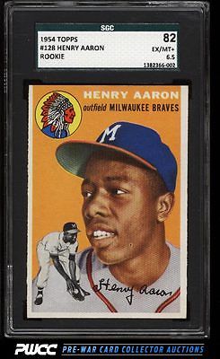 1954 Topps Hank Aaron ROOKIE RC 128 SGC 6582 EXMT PWCC